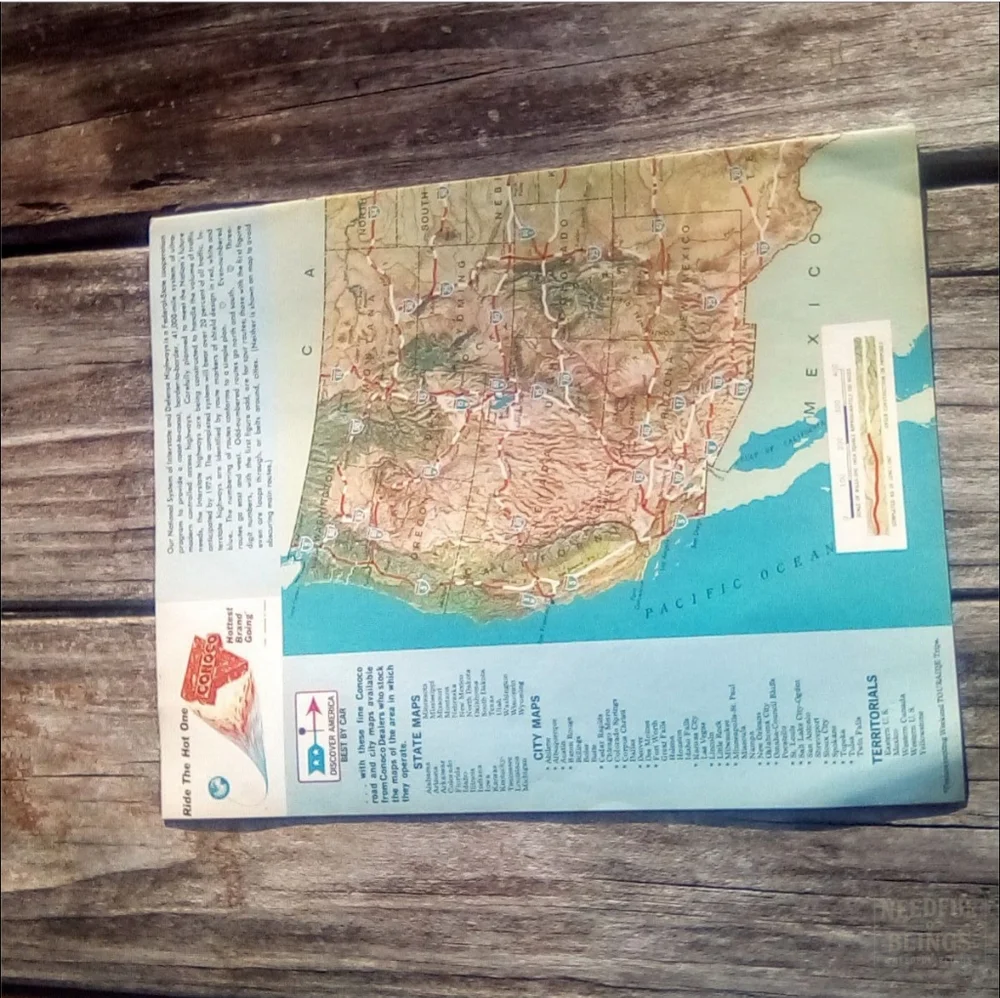 1967 Conoco Touraide Road Map Interstate Travel Guide Vintage Booklet